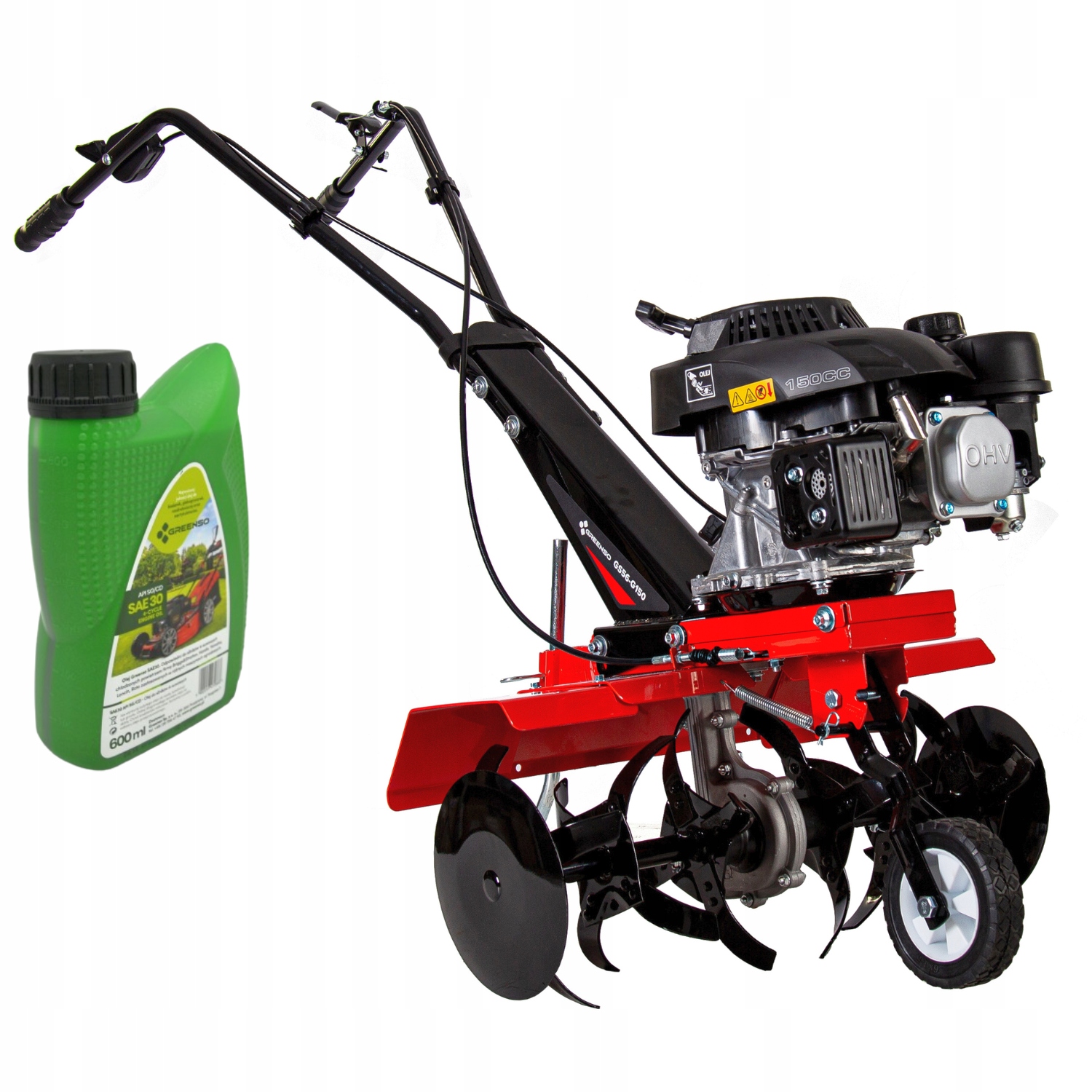 Benzínový kultivátor Greenso GS56-G150 s výkonom 3,6 HP, pracovná šírka 56 cm